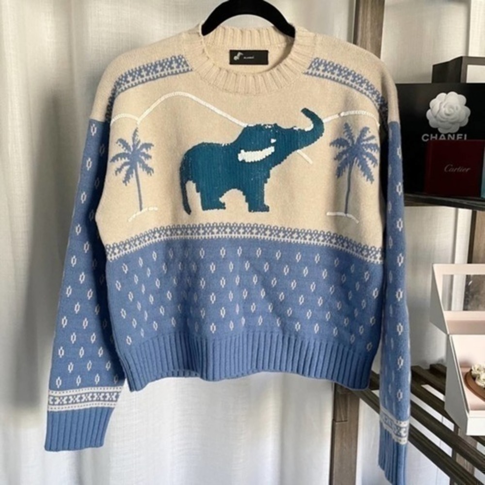 🆕 Alanui Wool & Cashmere Runway Designer Elephant Sequins Sweater - Picture 2 of 12